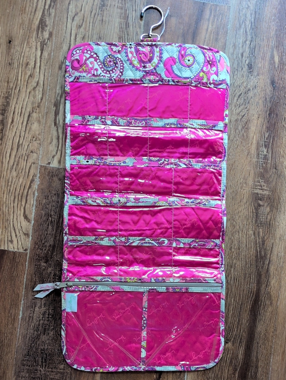Vera Bradley Quilted Pink Hanging Jewelry and Accessory Organizer